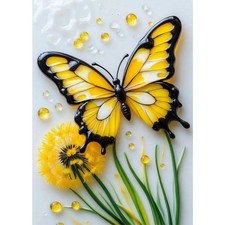 Diamond Painting Kit for Adults 5D DIY Butterfly and Dandelions Full Drill Round