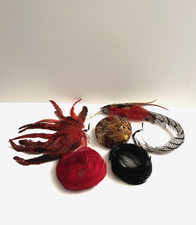 Lot of 5 Vintage Feather Fascinator Headpiece Head Band Dress Accent Hair Piece