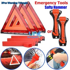 EMERGENCY REFLECTIVE WARNING TRIANGLE Road Hazard Safety Sign or Auto Car Hammer