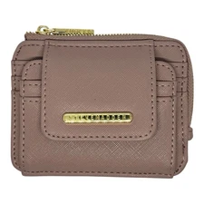 Steve Madden Dusty Rose Card Case Mini Wallet Zip Coin ID Holder New Without Tag