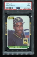 Barry Bonds Rookie 1987 Leaf #219 RC Card MLB PSA 9 Mint!. rookie card picture