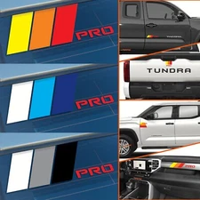 (8pcs) Tri-Color Stripe Vinyl Decal Classic Retro DIY Sticker for Toyota TRD Pro