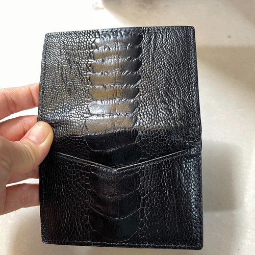 DOUBLE SIDE Genuine Ostrich Leg Leather Skin Credit Card Holder - Picture 3 of 16