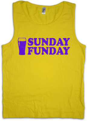 SUNDAY FUNDAY Herren Tank Top Weekend Joke Comedy Nerd Hipster Indie Fun Disco