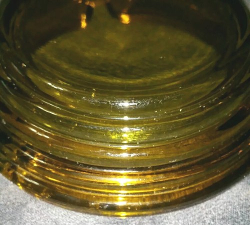 VINTAGE AMBER GLASS CIGARETTE ASHTRAY 4.25" - Picture 6 of 6