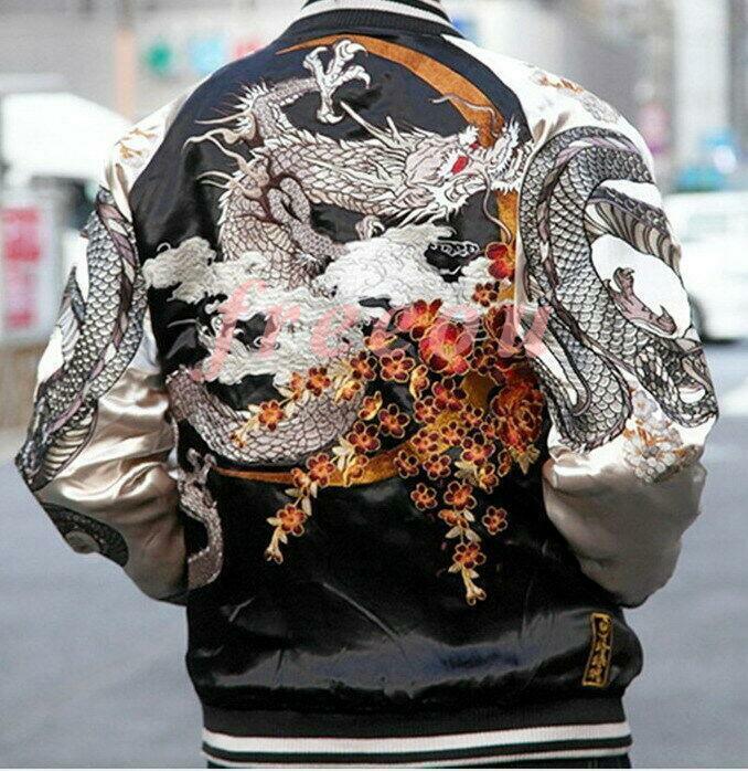 Mens Sukajan Souvenir Jacket Japanese Pattern Embroidery Mens Sukajan Souvenir Jacket Japanese Pattern Embroidery