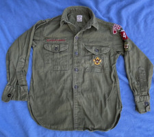 Boy Scouts of America Scout Uniform Shirt Blue Youth Size 12 long sleeve green