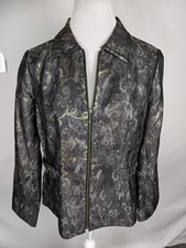 Chicos Wms Sz 1 Multi Color Metallic Poly Rayon Blend Suit Separate Jacket B17