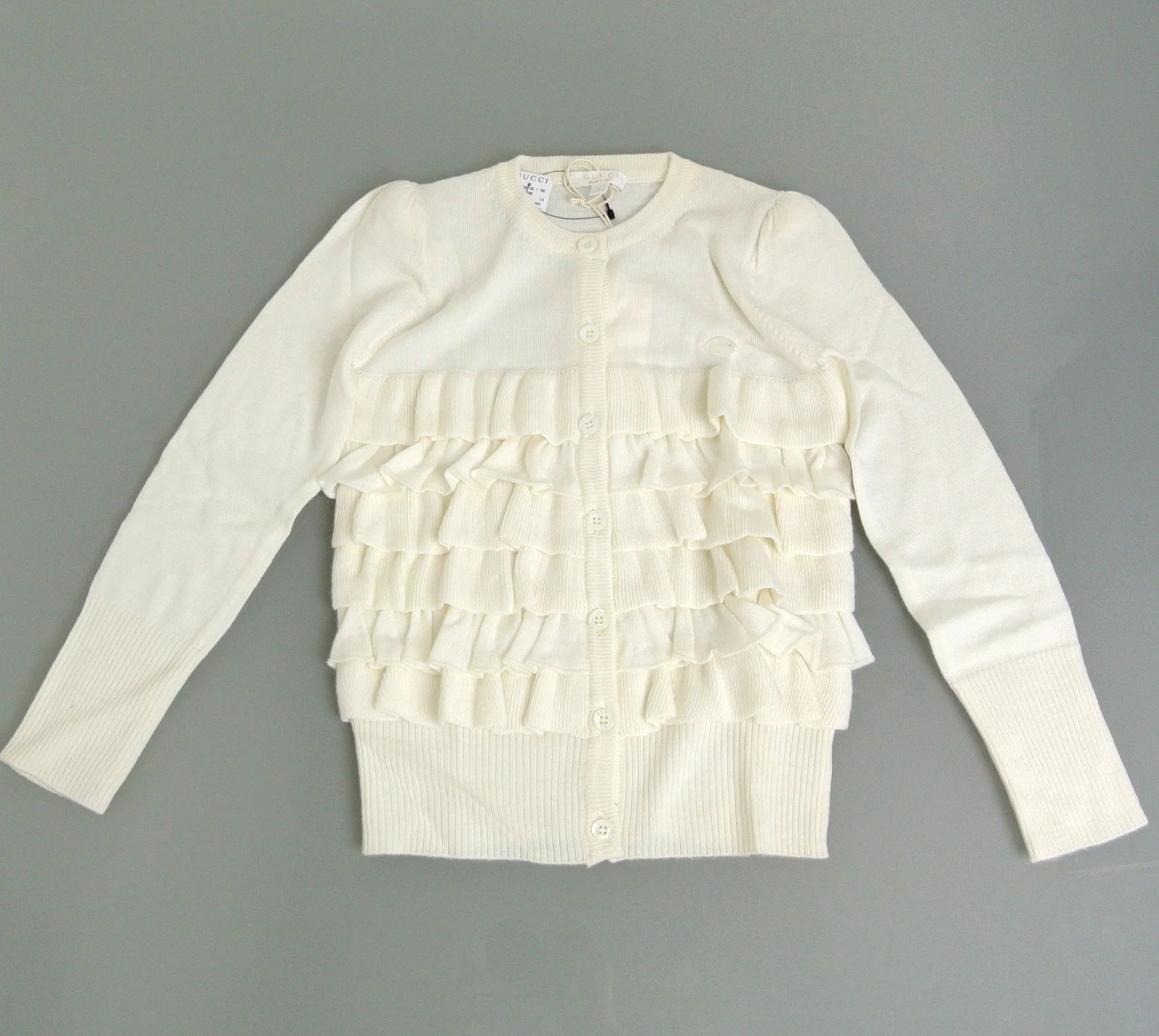 Nouveau pull authentique pour enfants Gucci laine/cachemire/soie, blanc, 4 270714