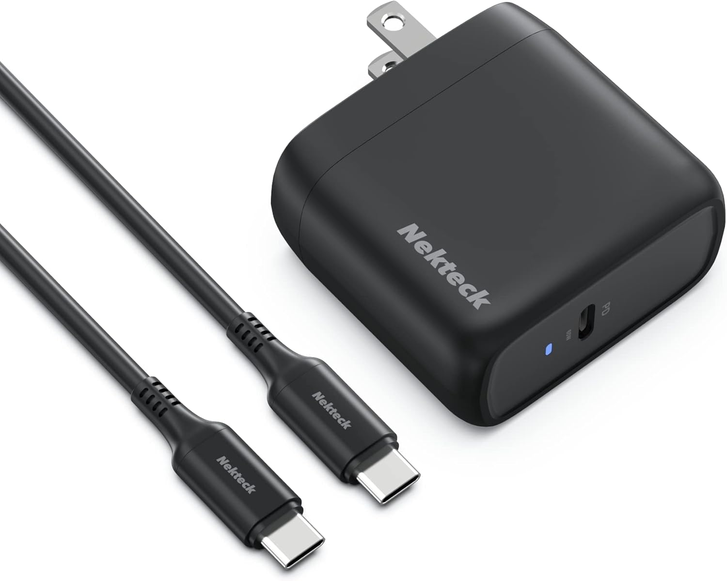 Зарядное устройство Nekteck 65 Вт USB C GaN II с кабелем 6,6 фута, PD 3,0 pps [сертифицировано USB-IF]