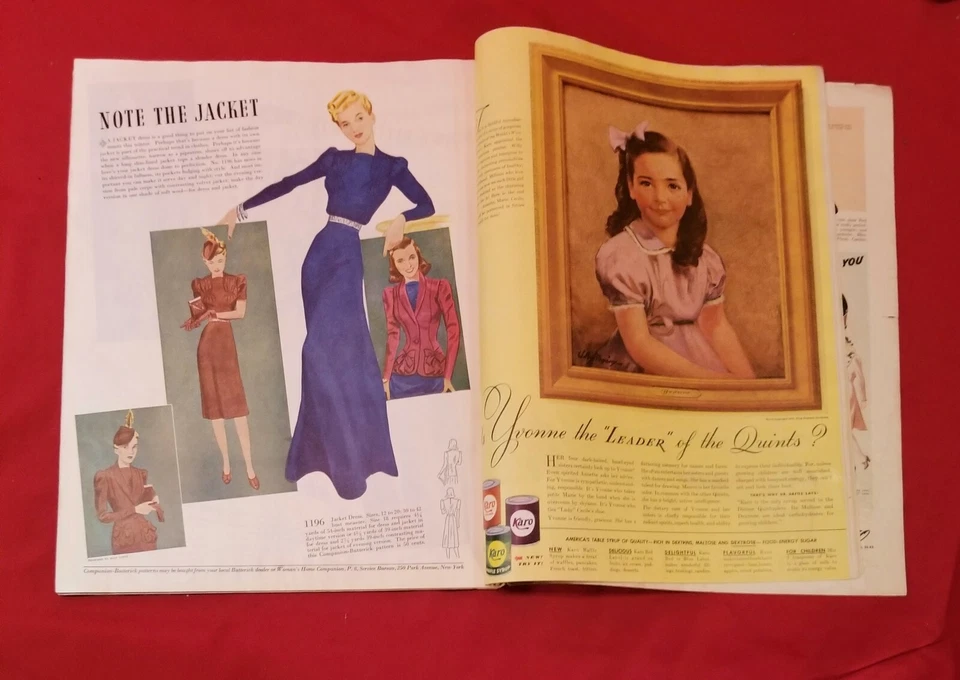 🔴 1940 Woman's Home Companion Thanksgiving Food 40 Stories Fashion 82yr Rare 💎 - Image 3 of 4