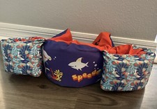Speedo Puddle Jumper Blue Shark Kids Life Vest Jacket Floatation 30-50 lbs