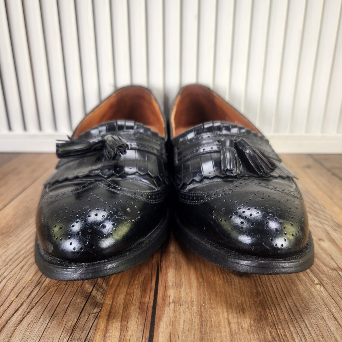 Bostonian Black Leather Tasseled Wingtip Loafers Men\'s Size 11 Bostonian Mens Sz 9.5M Dress Shoes Black Leather Tassel  main image 3