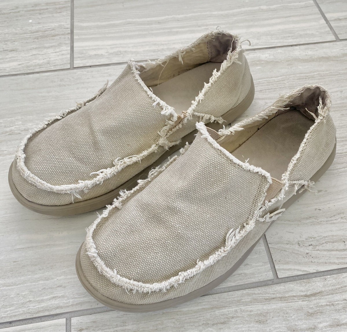 靴 crocs Santa Cruz khaki Crocs Mens Santa Cruz KHAKI Loafers Canvas Shoes Size 8