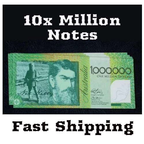 10x Replica Australian $1 Million Dollar Note Bill Ned Kelly Sydney Opera House - Picture 1 of 3