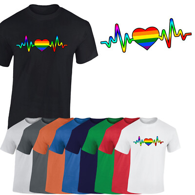 Herzschlag Gay T-Shirt Regenbogen Pride Monat Gleichberechtigung Unterstützung Unisex Geschenk