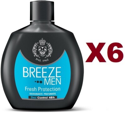 6 BREEZE MEN FRESH PROTECTION SCENTED DEODORANT SQUEEZE 100ML