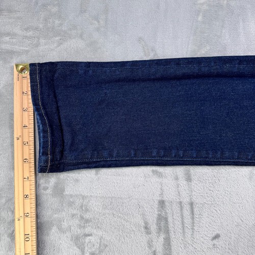 Uniqlo Selvedge Slim Straight Jeans Mens 34x34 Dark Blue Wash Stretch Denim - Picture 13 of 14