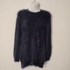 Zara Girls Navy Fuzzy Eyelash Pullover Sweater Knitwear Collection 11-12 Years
