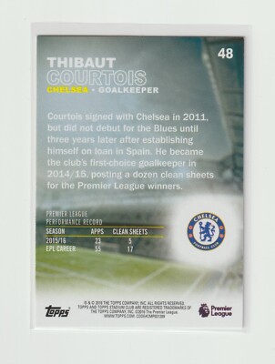 Thibaut Courtois Golden Gloves In Epl 2016-17 TOPPS STADIUM CLUB