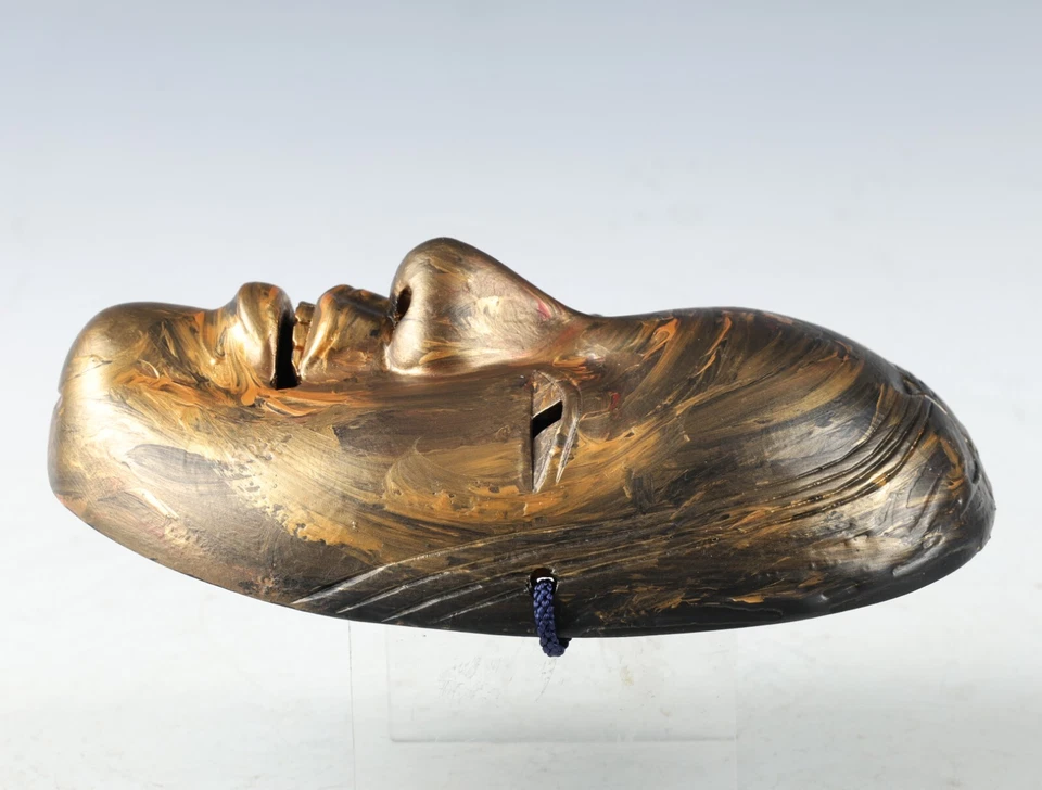 MASCARILLA NOH de madera coloreada vintage de Kyoto - Joven Dama- 小面 Ko-omote Tsushima Foto 4 de 4