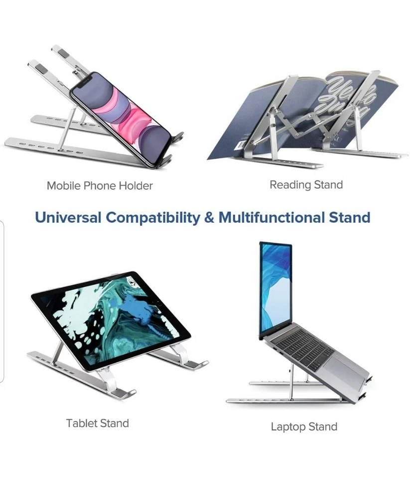 Laptop Stand, Laptop Holder Riser Computer Tablet Stand, Adjustable, Foldable