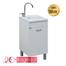 Mobile Lavatoio 45x50 in Legno con Vasca in Plastica Rinforzata Antiacido