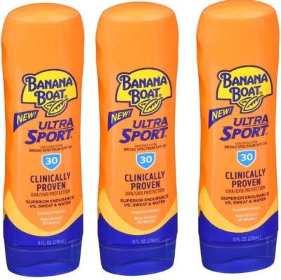 Banana Boat Ultra Sport Sunscreen SPF 30 Lotion 8oz(3 Pack)