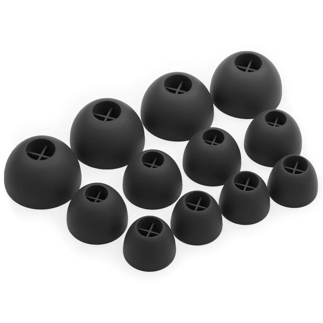 12 x Silicone EarBuds Ear Tips For Sennheiser Momentum True Wireless 2 in Black