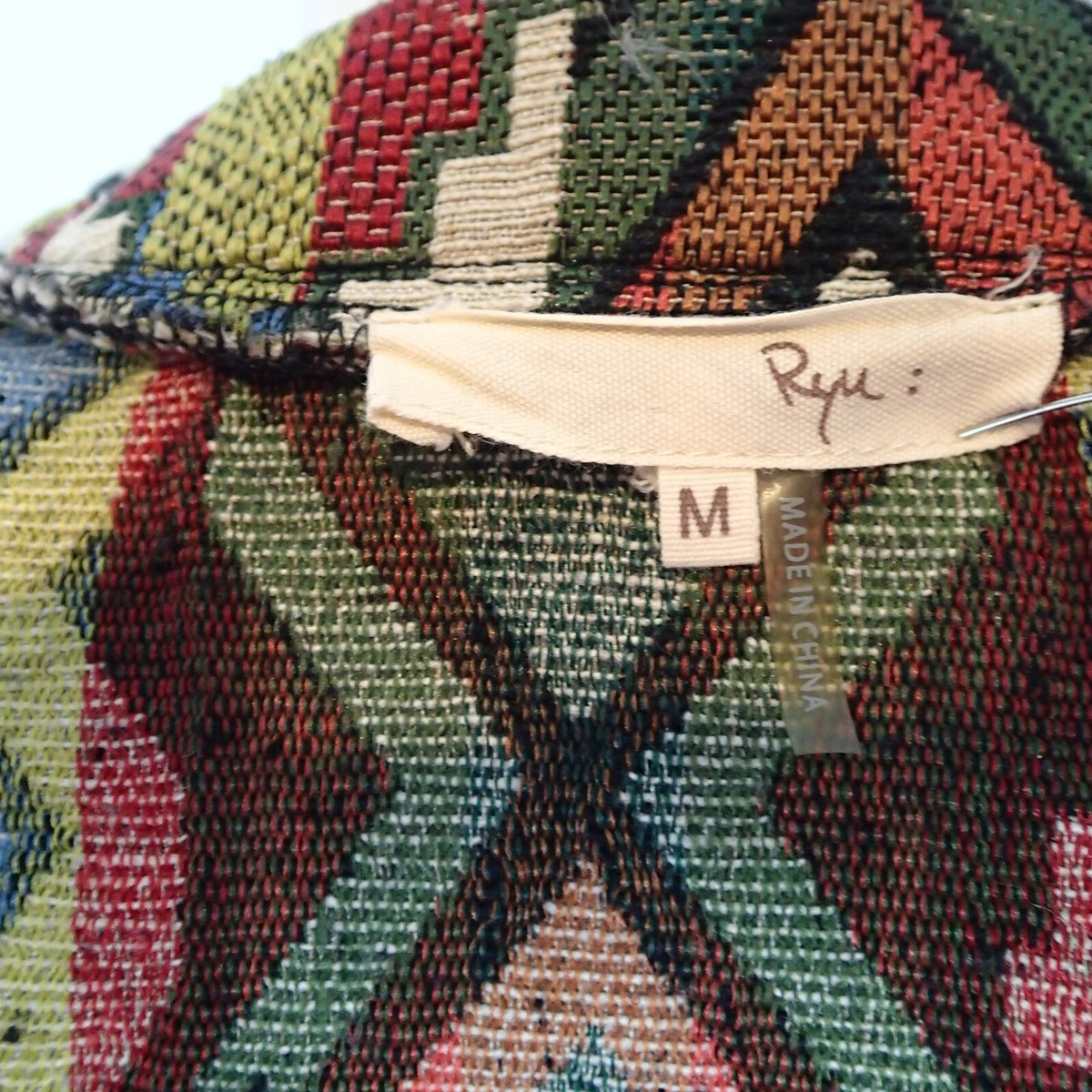 Ryu Jacket tapestry Sz Medium Open Southwestern Fringe Multicolor