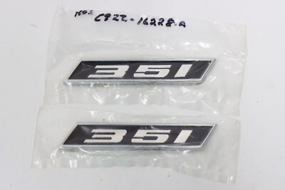 1969-70 NOS Mustang 351 fender emblem OEM Ford C9ZZ-16228-A (pair 