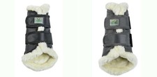 Softe Dressurgamaschen mit Synthetikfell grau schwarz  S , XL  USG 1 Paar Neu