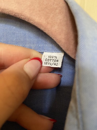 Harrods Large Cornflower Blue 100% Cotton Shirt 16.5/42 - Picture 4 of 5