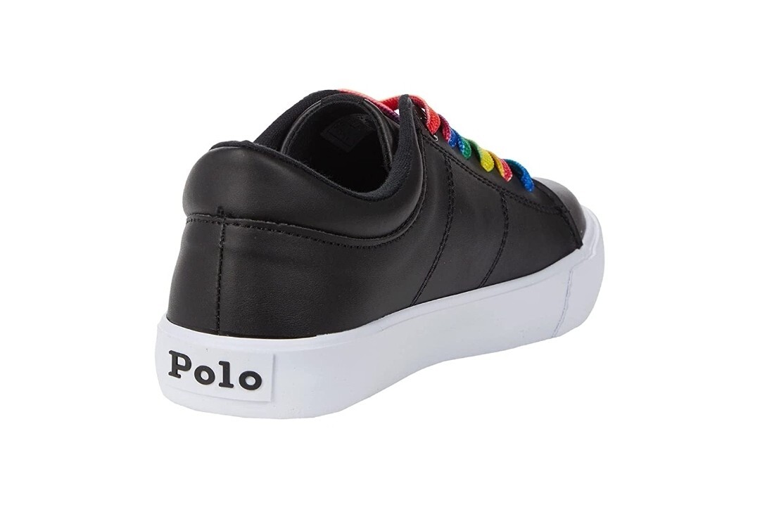 Polo Ralph Lauren Ragazze 5 Elmwood NERO SCARPE MULTICOLORE Corde PONY