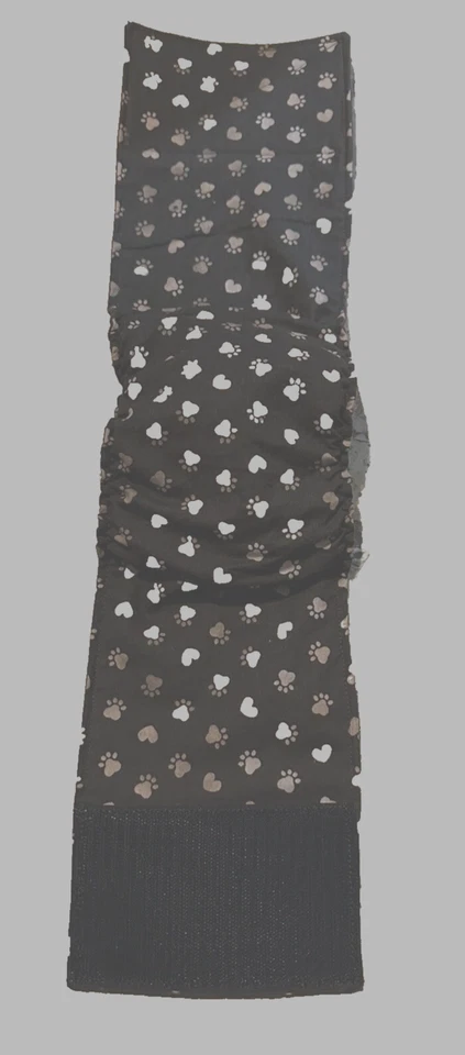 Pañal contorneado con banda para el vientre para perro cachorro forrado de franela masculina 8” x 3” PATA MARRÓN Foto 3 de 4