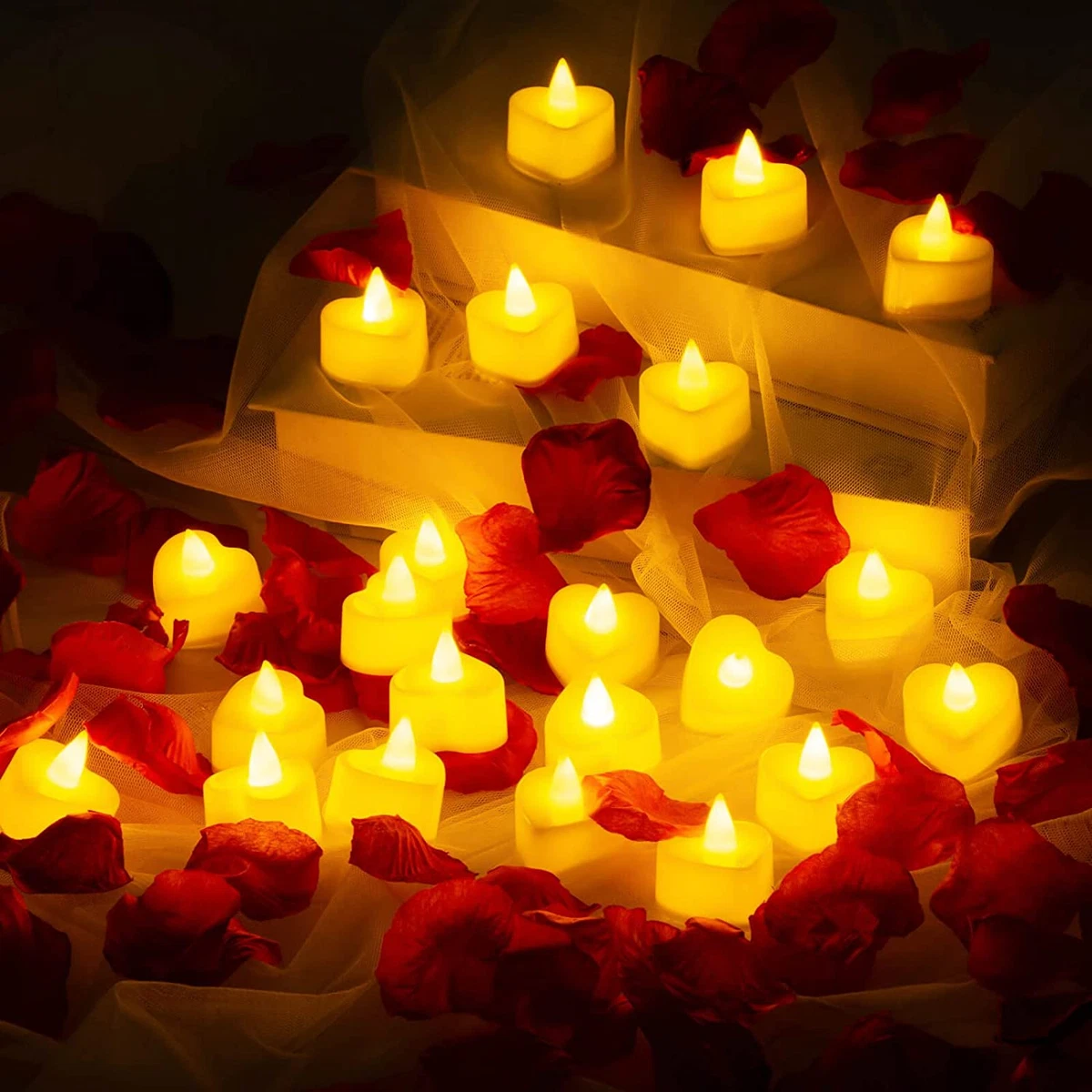 Rose Petals With Candles