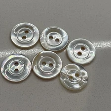 6 MOP Buttons Mother Of Pearl Vintage 2 Hole 9/16”