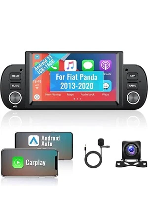 Radio 1 Din Para Fiat Panda 312 Bluetooth Usb Mp5 Mirror Link Telecamera Carplay - Imagen 1 de 4
