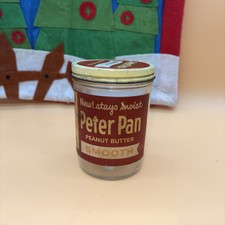 Vintage Peter Pan Smooth Peanut Butter Jar w/ Lid 12oz P-nuttiest! ~ Derby Foods