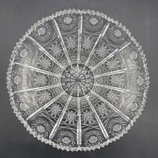 Bohemia Czech Crystal Hand cut 8" Bowl Queen Lace EUC