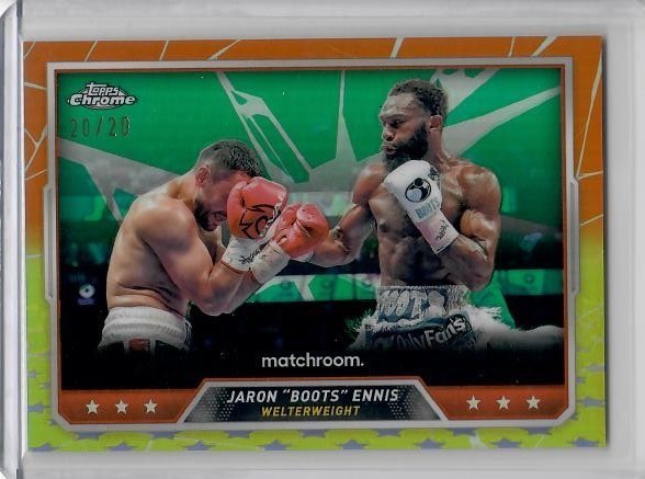2024 Topps Chrome Boxing #42 Jaron "Boots" Ennis Orange Yellow Refractor /20