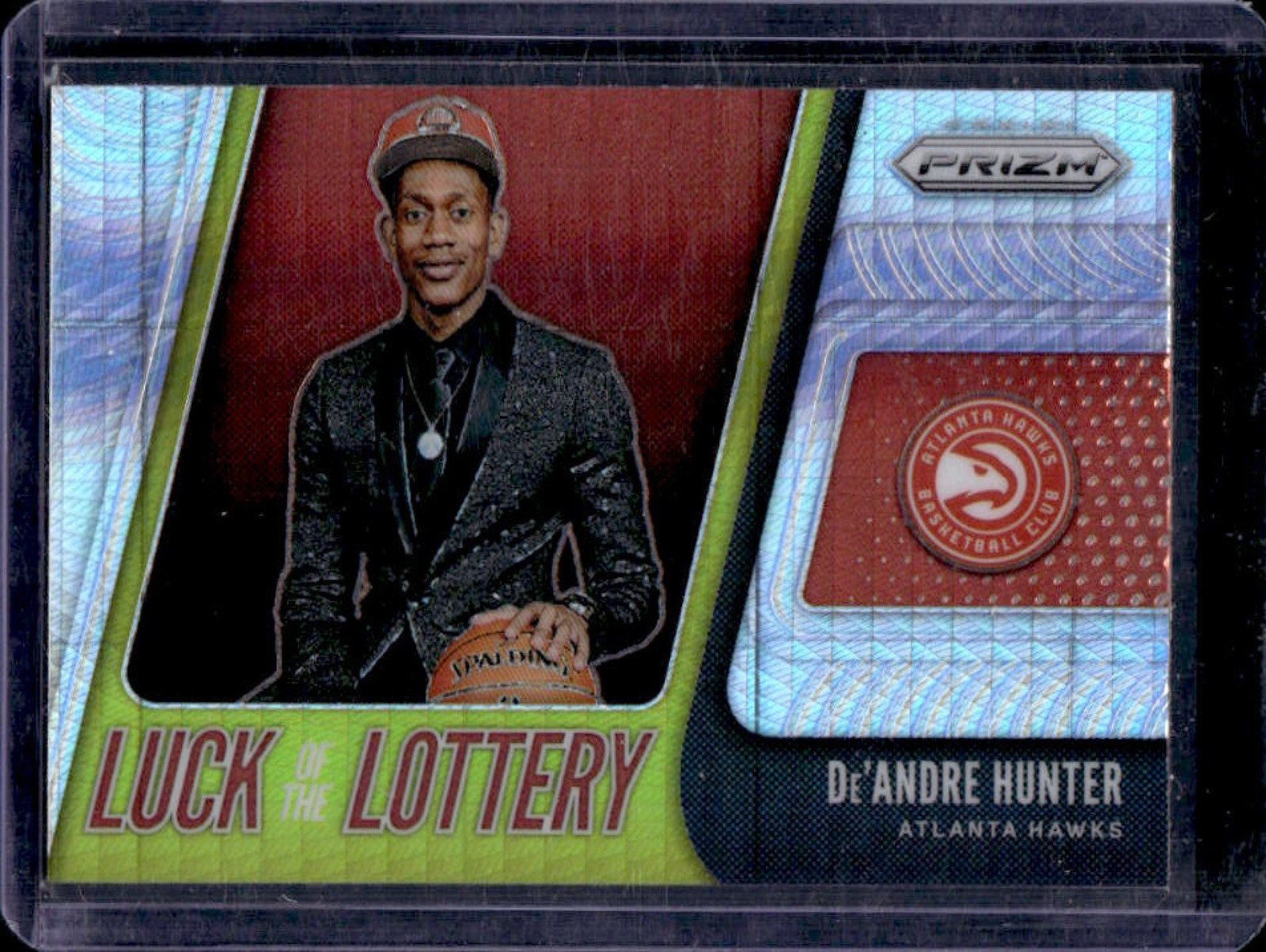 2019-20 Prizm De Andre Hunter Luck of the Lottery Hyper RC #4 Hawks
