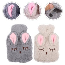 2Pcs Hot Water Sack Feet Warmer Bag Bunny Water Bottle Warmer