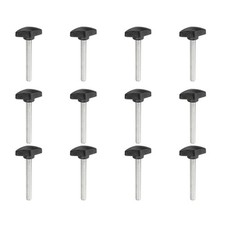 12 Pcs M8 x 60mm Tee Thumb Screws, 35mm Width Carbon Steel Tee Wing Knobs Screws