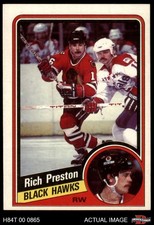 1984 Topps #34 Rich Preston Blackhawks 6 - EX/MT
