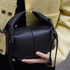 Black Genuine Leather Luxury Womens Bags Crossbody Shoulder Purses Handbag