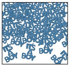 Beistle It  s A Boy Baby Shower Confetti, Light Blue Metallic Table Scatter, 0.5o