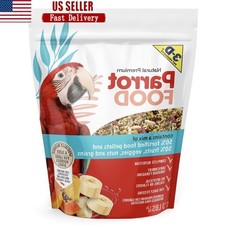 Premium Natural Parrot Food Fortified Pellets Nuts Fruits Grains 3 Lb Hookbill