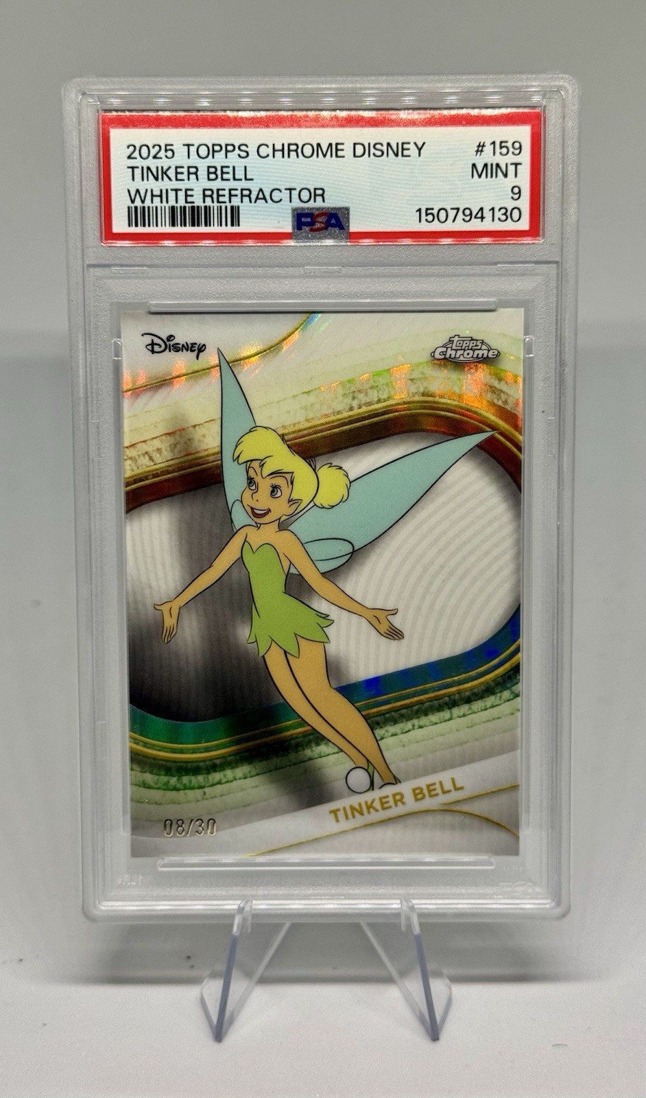 2025 Topps Chrome Disney  Tinker Bell #159 White Ref SP /30 Mint PSA 9 (NO 10's)