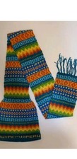 Peruvian Alpaca Blended One Piece Chullo and Scarf Multicolored NEW